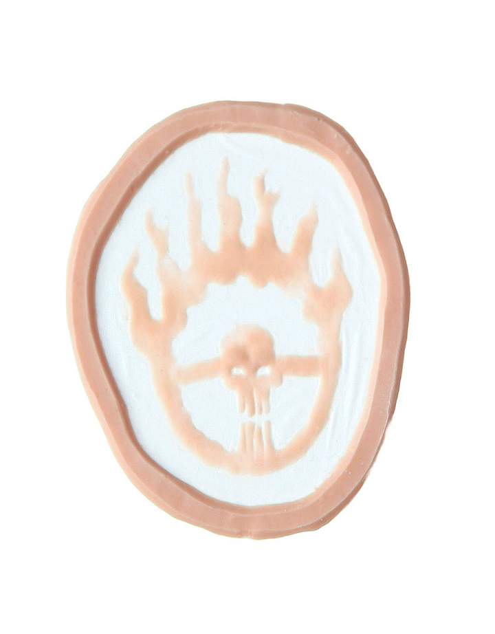 Flaming Skull Scarification Silicone Prosthetic
